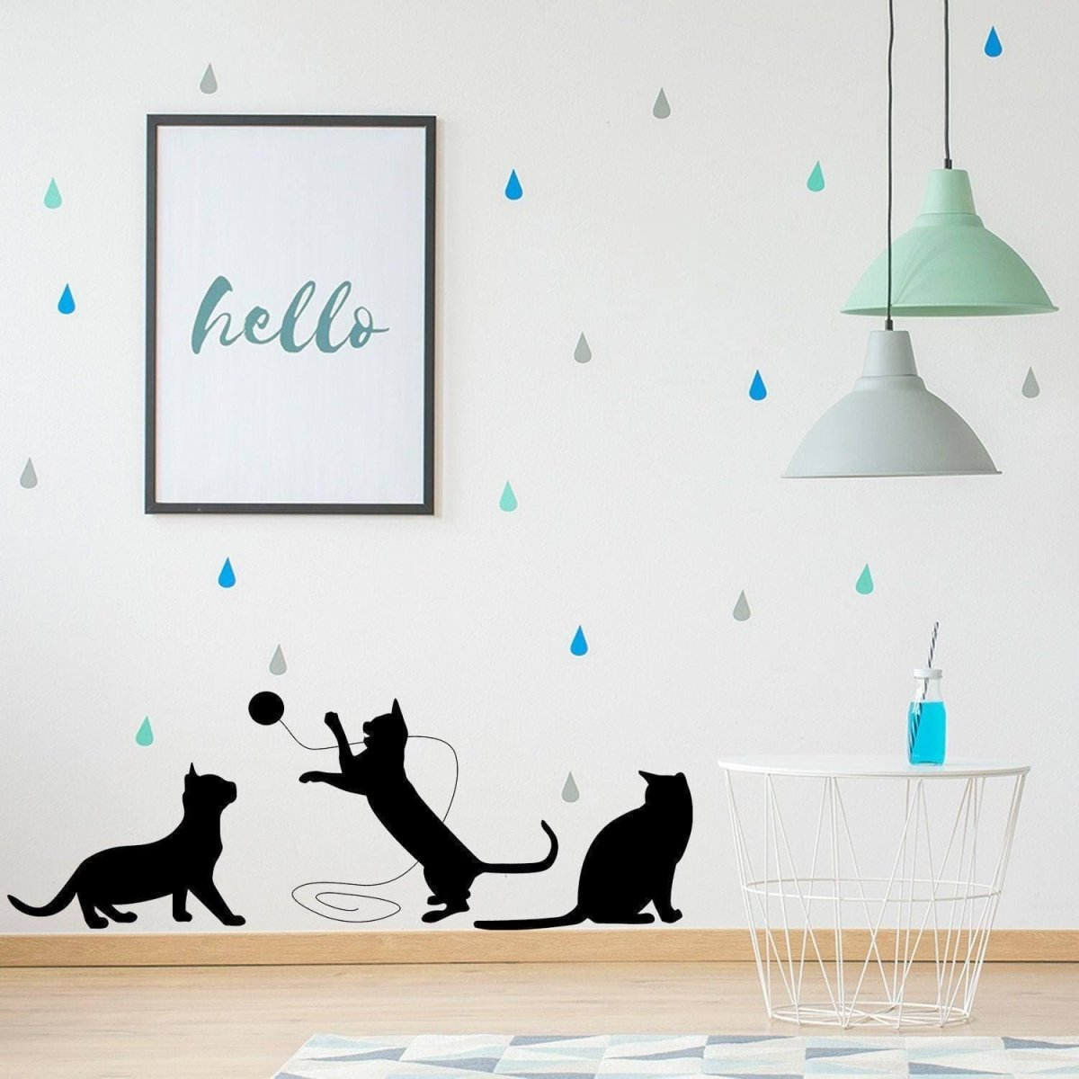 Adorable Cat Silhouette Decal Vinyl Sticker - Trendy Pet-Themed Wall Art Accessory