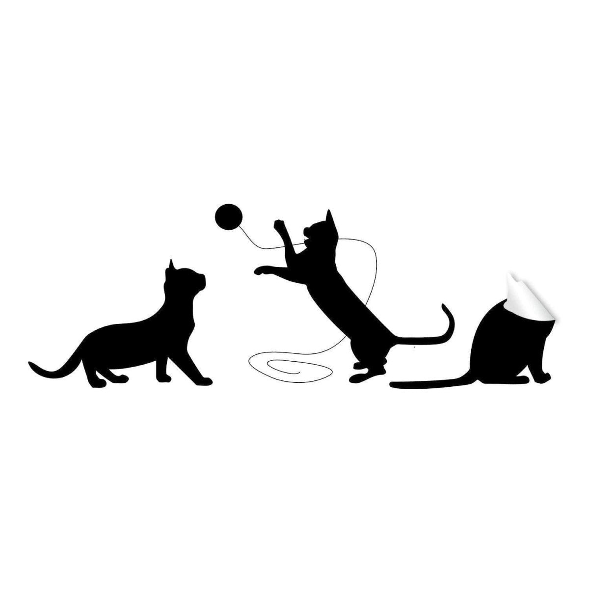 Adorable Cat Silhouette Decal Vinyl Sticker - Trendy Pet-Themed Wall Art Accessory