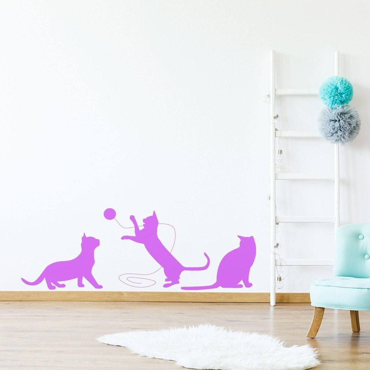 Adorable Cat Silhouette Decal Vinyl Sticker - Trendy Pet-Themed Wall Art Accessory