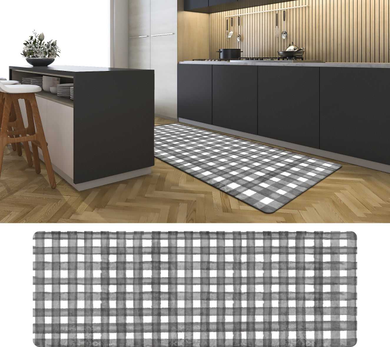 20" x 55" Anti-Fatigue Kitchen Runner Mat (Buffalo Check)