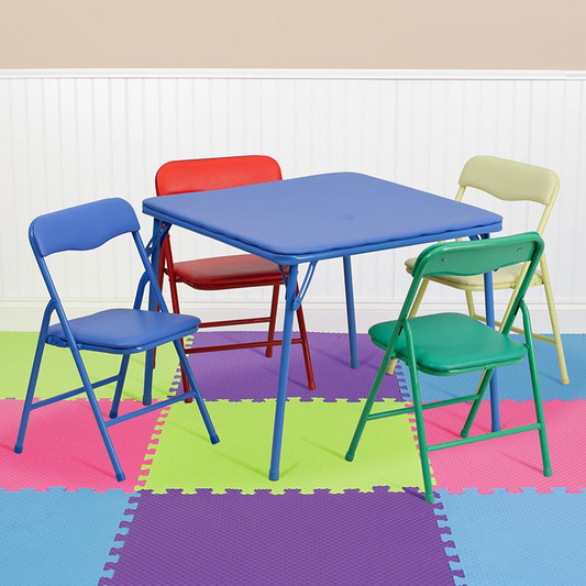 Colorful 5 Piece Folding Table and Chair Set