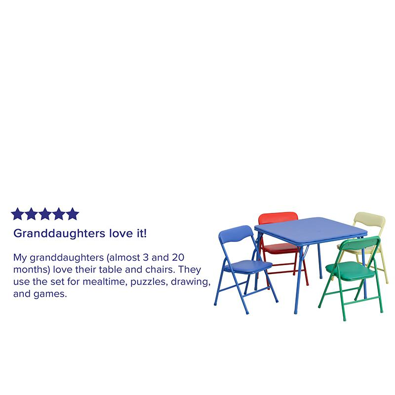 Colorful 5 Piece Folding Table and Chair Set