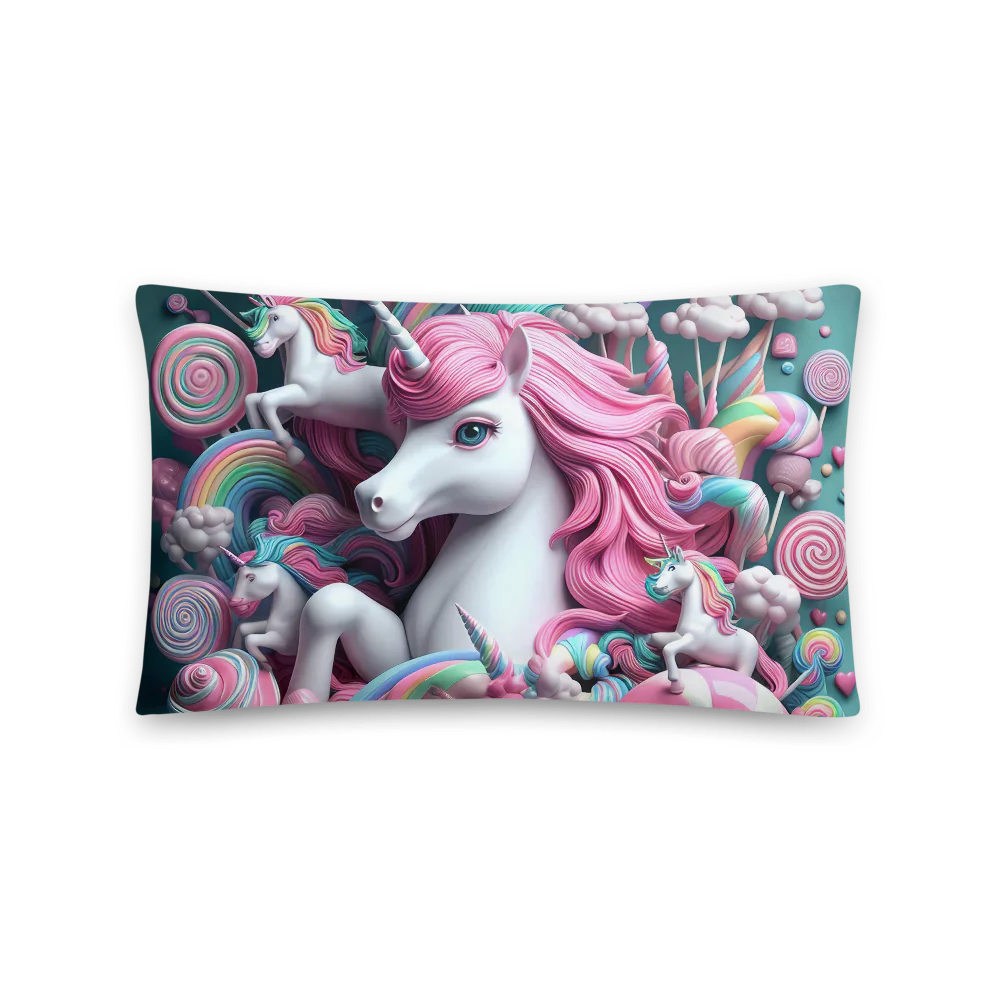 * All-Over Print Basic Pillow (Unicorn Bliss)