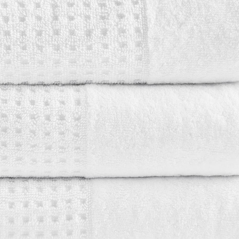 Cotton Waffle Jacquard Antimicrobial Bath Towel 6 Piece Set