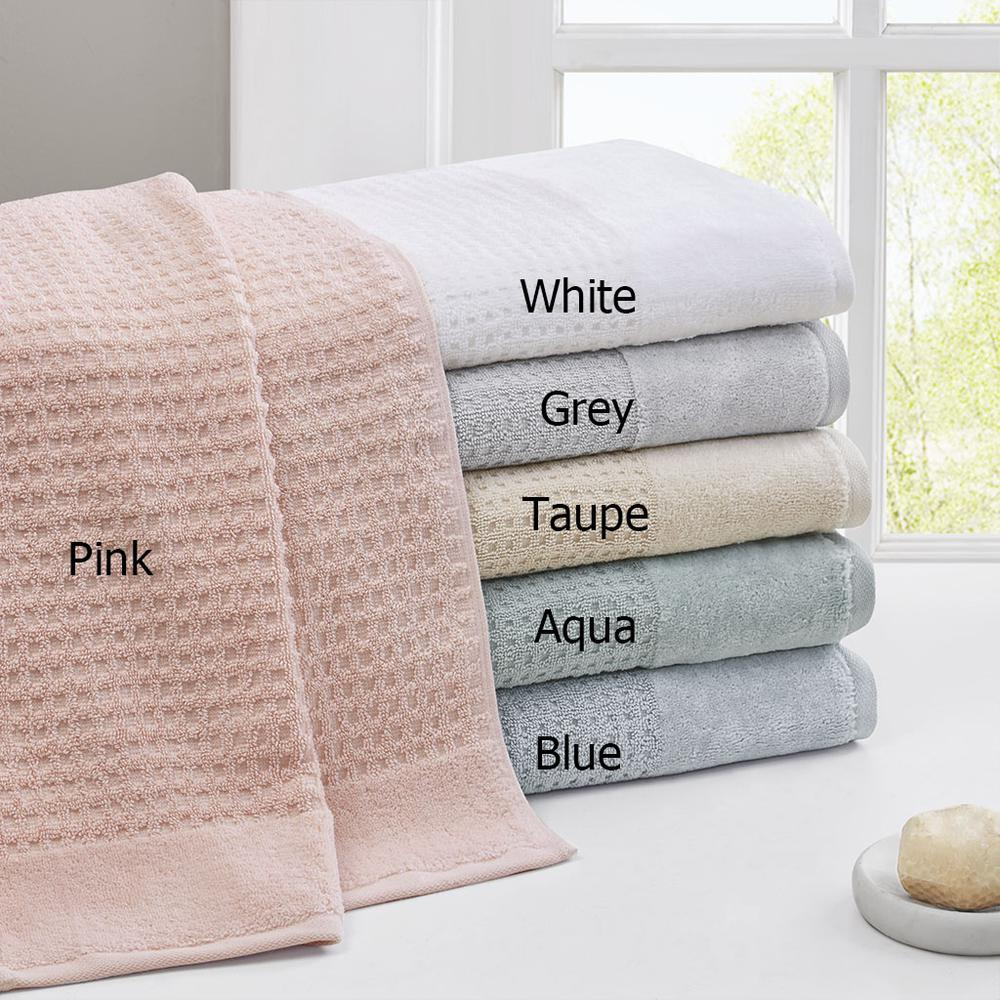 Cotton Waffle Jacquard Antimicrobial Bath Towel 6 Piece Set