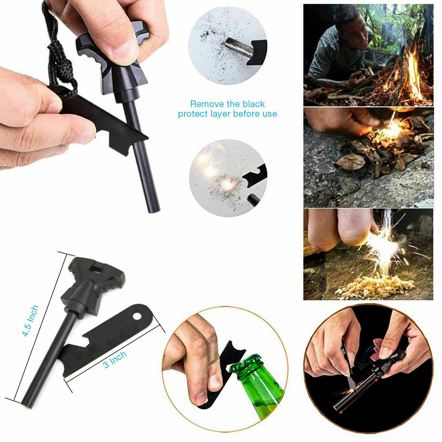 14 in 1 Outdoor Emergency Survival And Safety Gear Kit Camping Tactical Tools SOS EDC Case