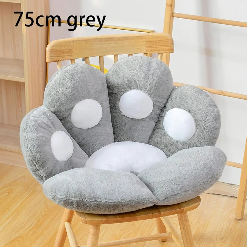 Cat Bear Paw Plush Seat Cushion - Indoor Floor Stuffed Sofa Decor Pillow