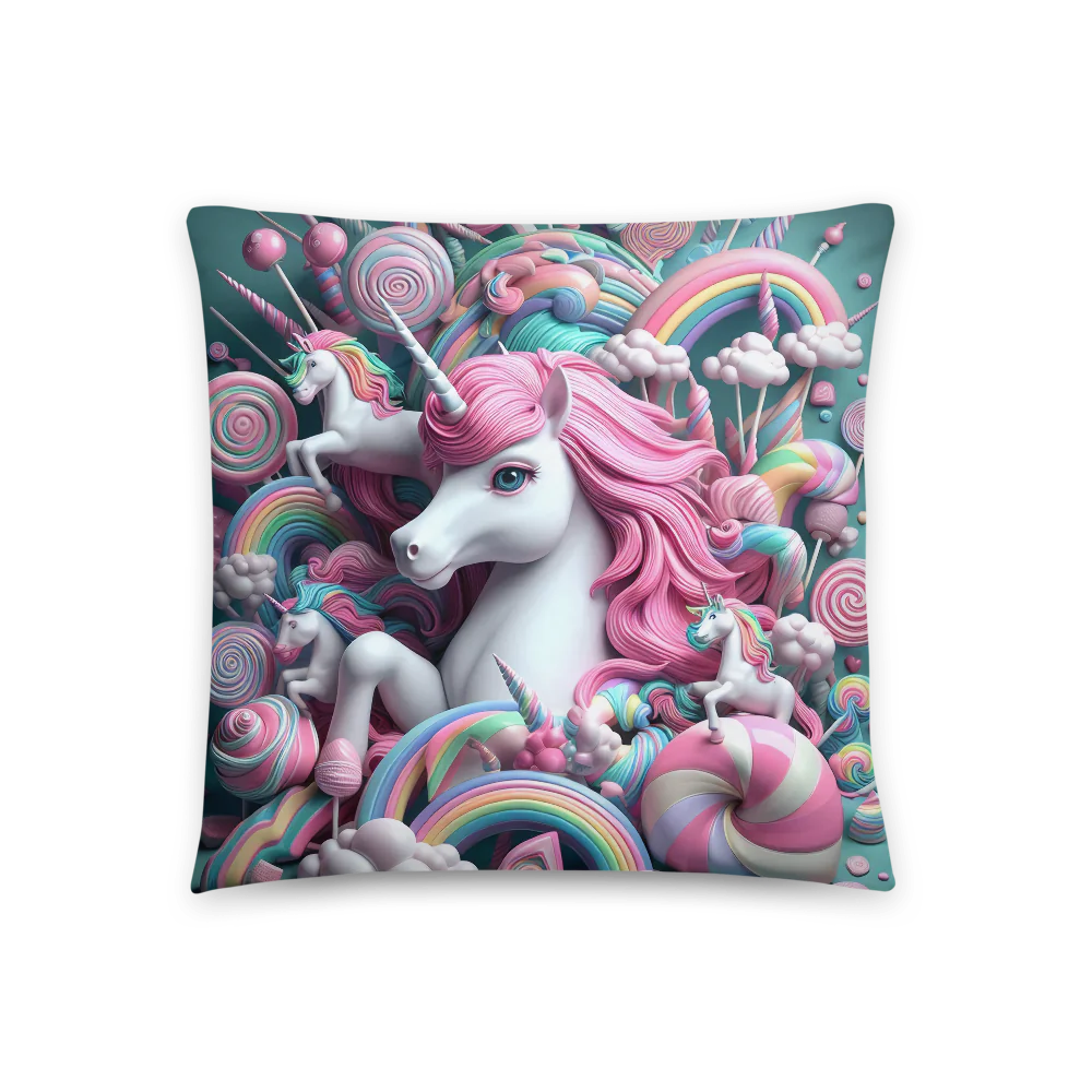 * All-Over Print Basic Pillow (Unicorn Bliss)