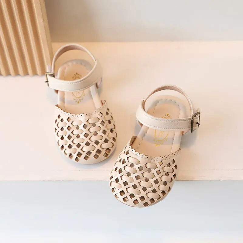 Little Girl Soft Pu Leather Sliders