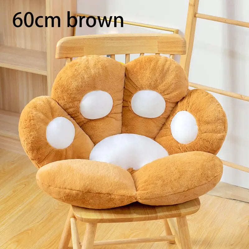 Cat Bear Paw Plush Seat Cushion - Indoor Floor Stuffed Sofa Decor Pillow